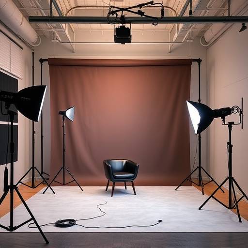 Greenpoint Gallery Studio - Various photography studio setups including backdrops and lighting equipment.